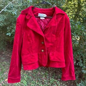 70s red velvet jacket